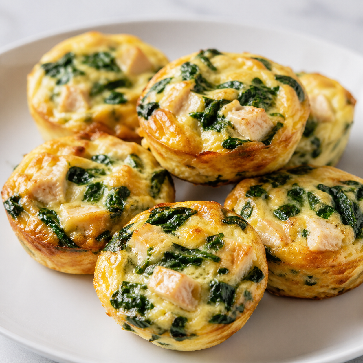 Egg muffin bites with spinach and turkey